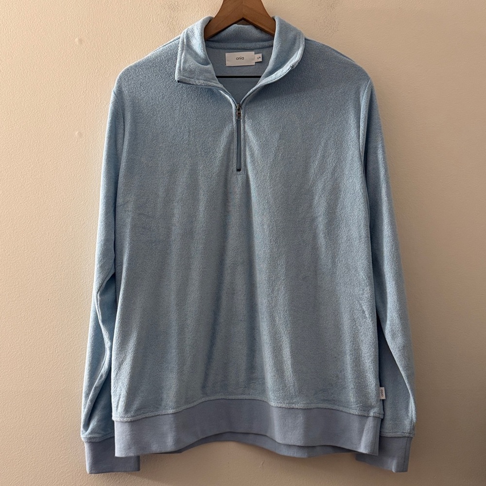 ONIA Men's Terry Quarter-Zip Pullover light blue Large